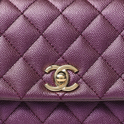 Chanel Iridescent Caviar Quilted Extra Mini Coco Handle Flap Purple 8 of 10