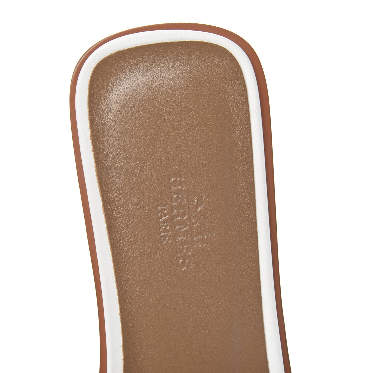 Hermes Box Calfskin Oran Sandals 39 White 6 of 9