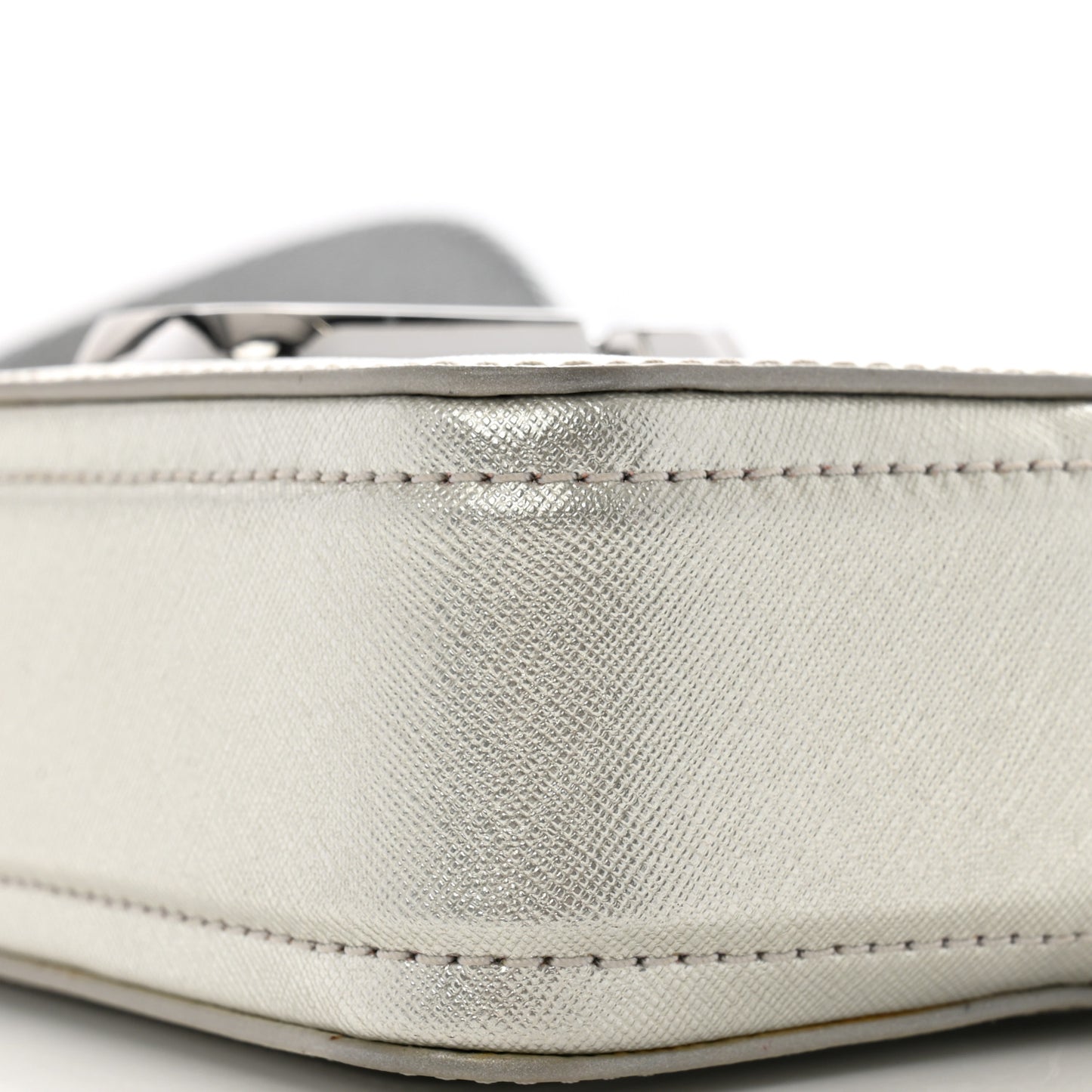 Saffiano Small Snapshot Camera Bag Silver