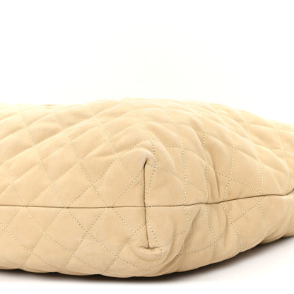 Saint Laurent Nubuck Suede Quilted Maxi Icare Shopping Tote Safari Beige 11 of 11