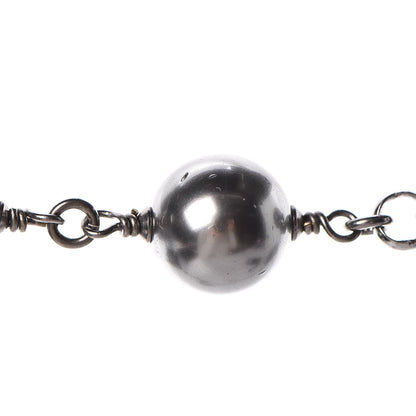 Chanel Crystal Pearl Beaded CC Long Necklace Grey 6 of 9