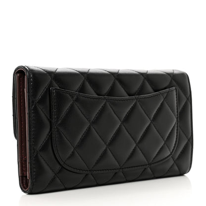 Chanel Lambskin Quilted Large Flap Wallet Black 3 of 8