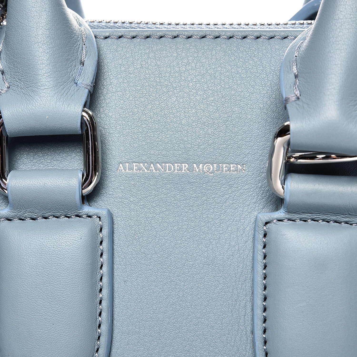 Alexander McQueen Calfskin Mini Heroine Light Blue 7 of 9