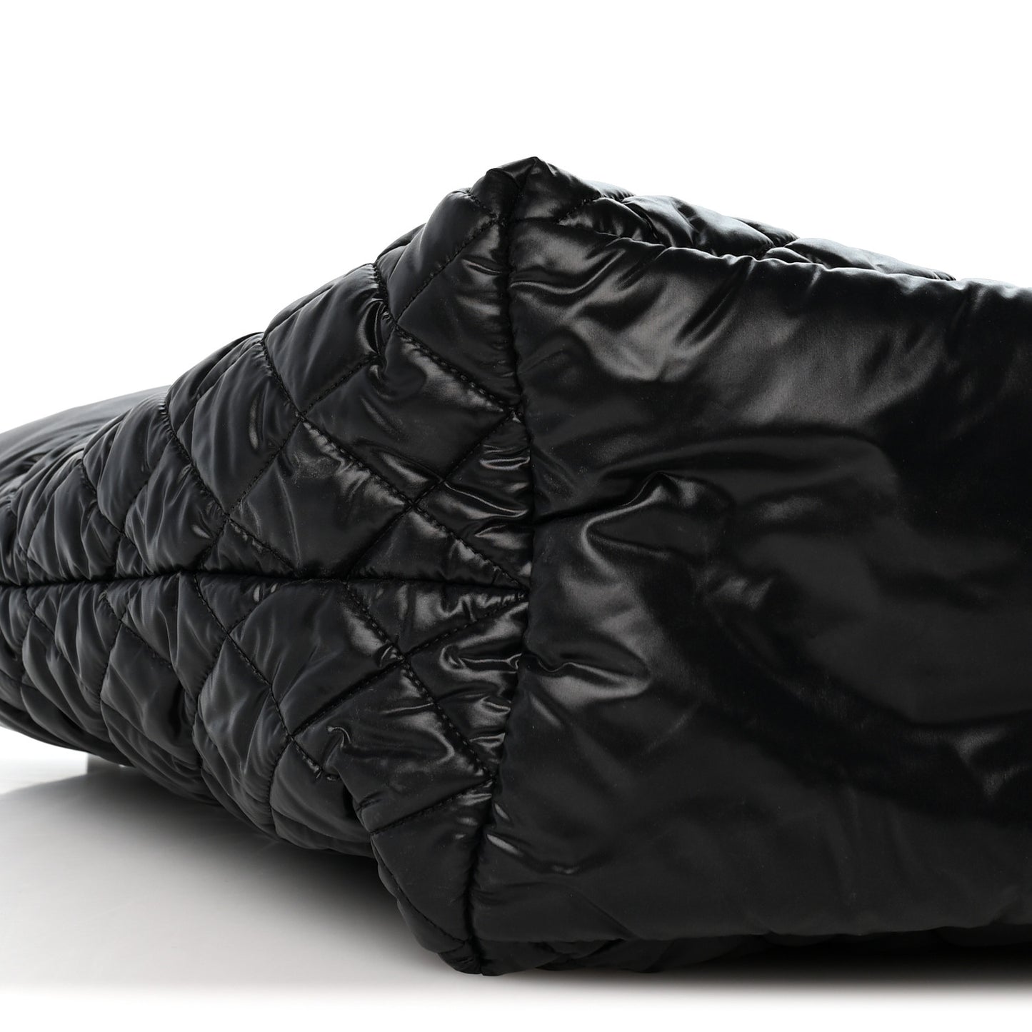 Nylon Quilted Large Coco Cocoon Tote Black
