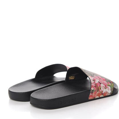 Gucci GG Supreme Monogram Blooms Slide Sandals 37 Beige Multicolor 4 of 9