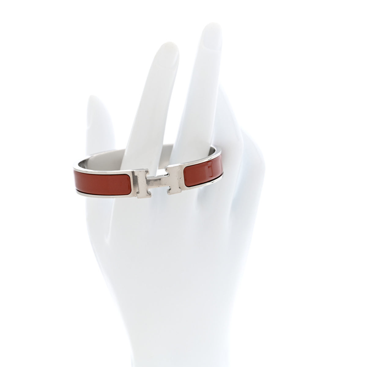 Enamel Narrow Clic Clac H Bracelet GM Terracotta