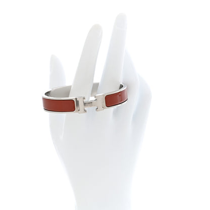 Hermes Enamel Narrow Clic Clac H Bracelet GM Terracotta 2 of 4