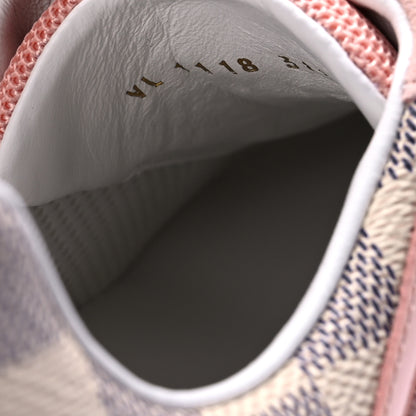 Louis Vuitton Suede Damier Azur Run Away Sneakers 38.5 Pink 8 of 9