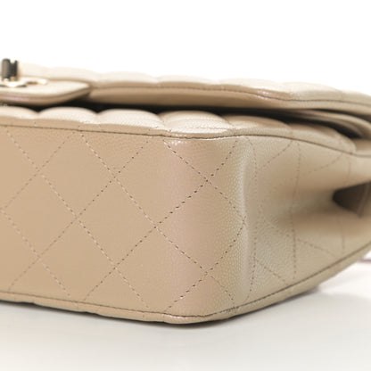 Chanel Iridescent Caviar Quilted Medium Double Flap Dark Beige 10 of 11