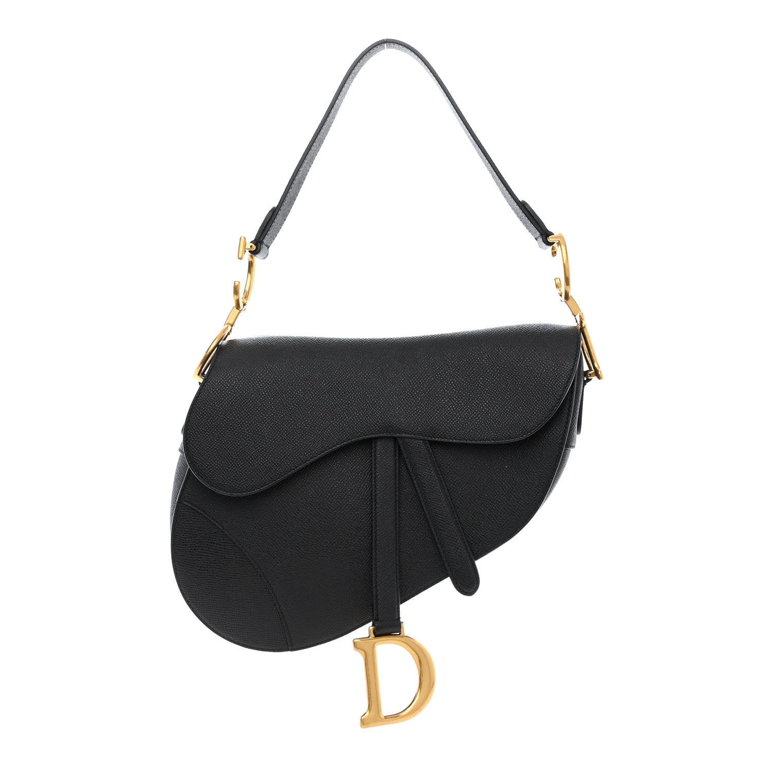 Christian Dior Grained Calfskin Saddle Bag Black 1 of 11