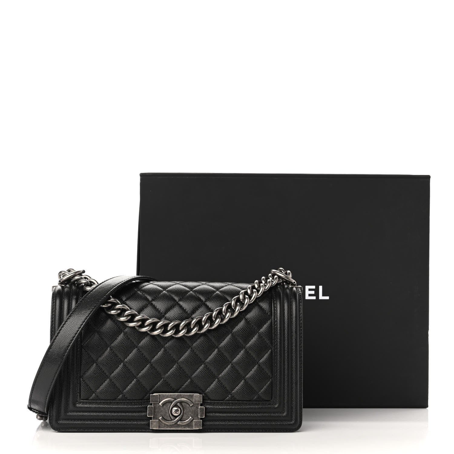 Chanel Caviar Quilted Medium Boy Flap Black 11 of 11