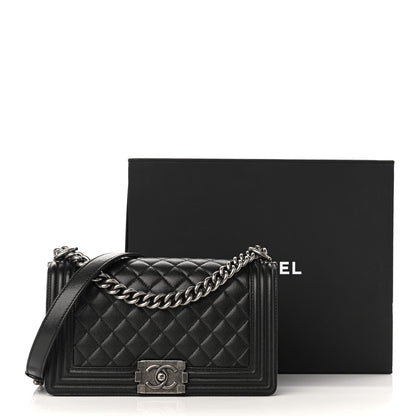 Chanel Caviar Quilted Medium Boy Flap Black 11 of 11