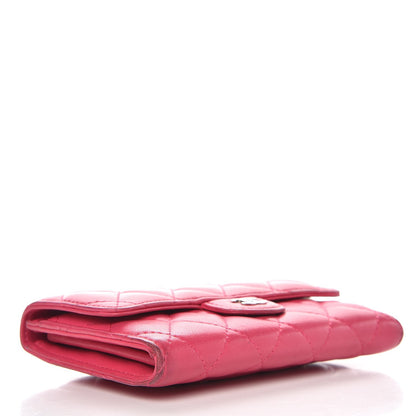 Chanel Lambskin Quilted Small Flap Wallet Pink 4 of 12