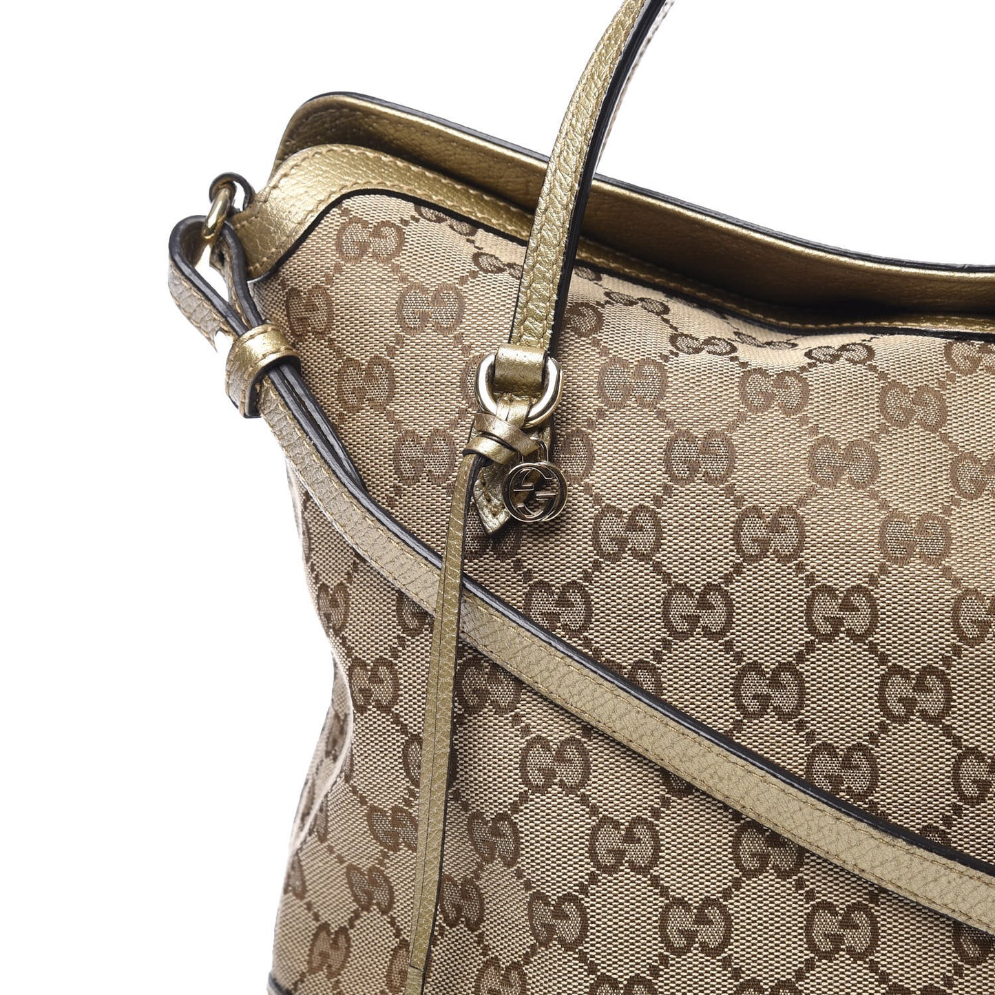 Monogram Medium Bree Foldover Tote Golden Beige