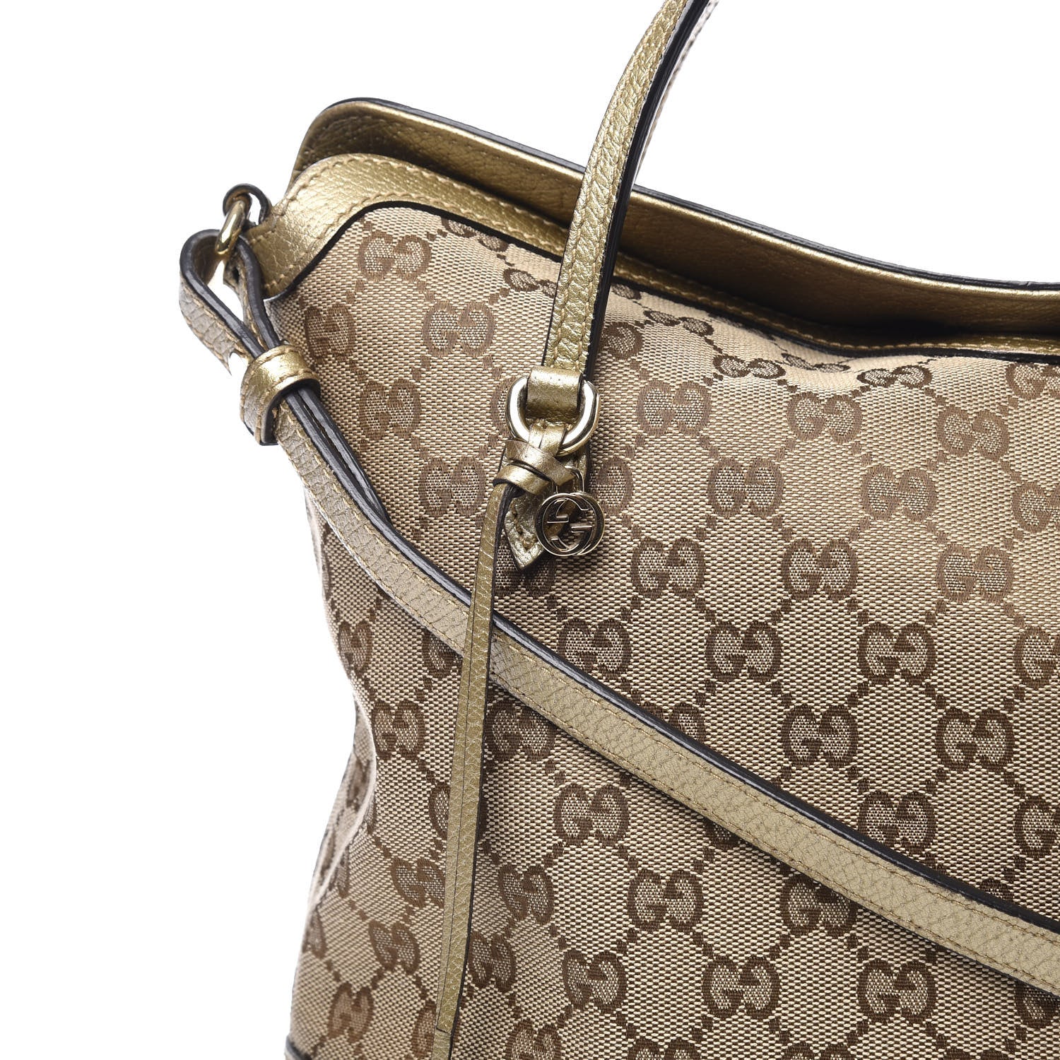 Gucci Monogram Medium Bree Foldover Tote Golden Beige 10 of 10