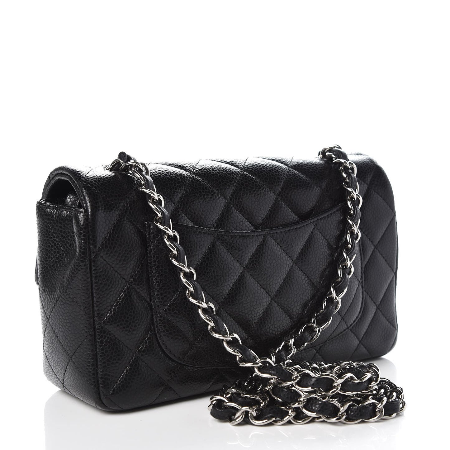 Caviar Quilted Mini Rectangular Flap Black