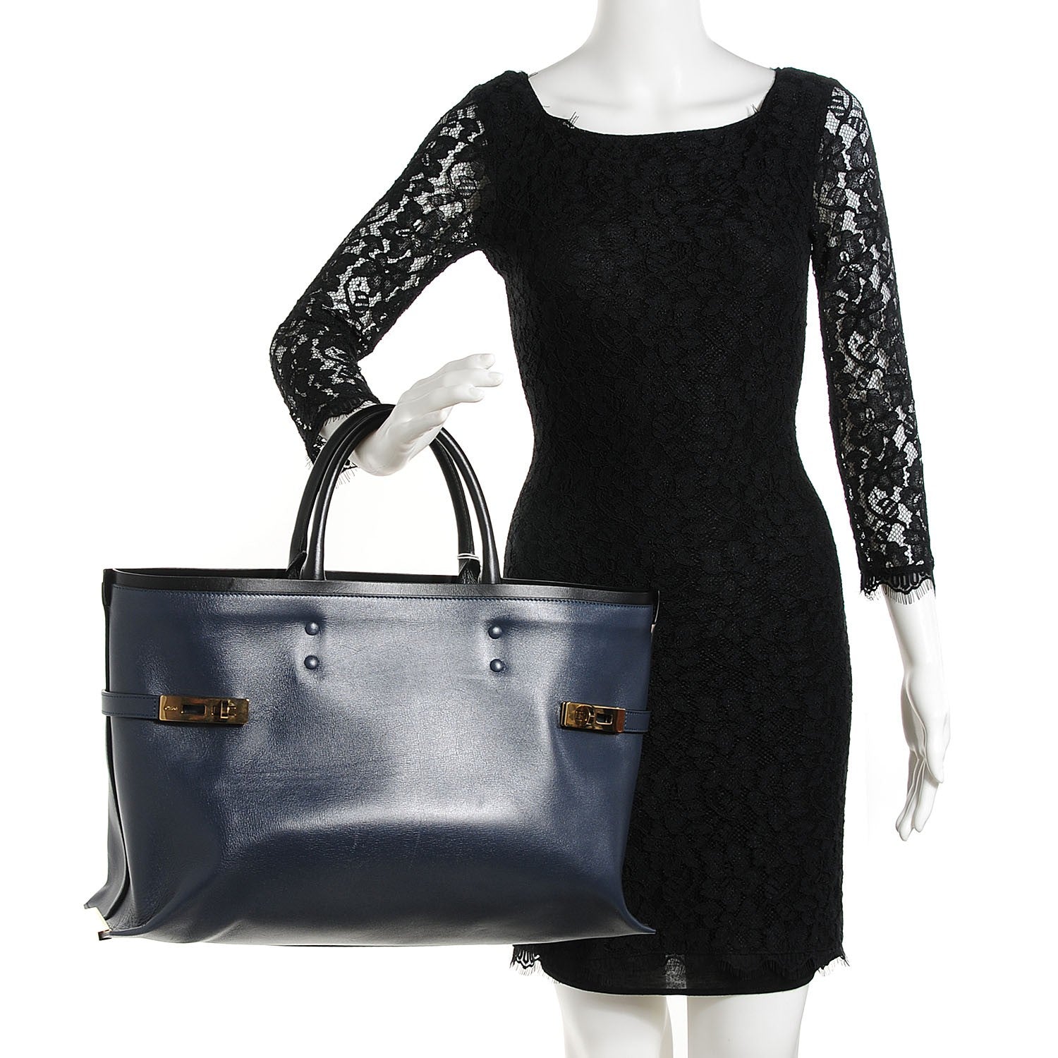 Chloe Smooth Calfskin Large Charlotte Tote Navy 2 of 8