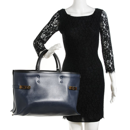 Chloe Smooth Calfskin Large Charlotte Tote Navy 2 of 8