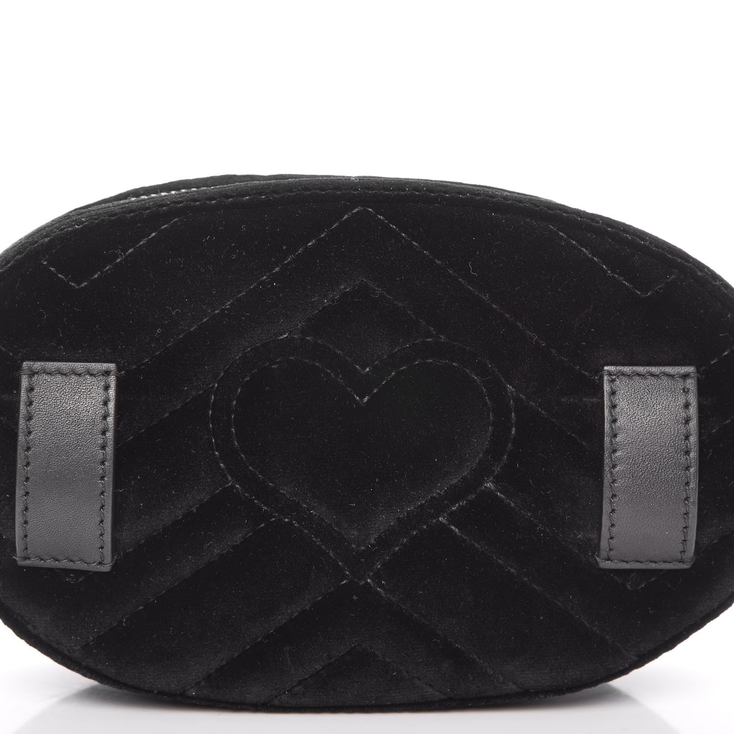 Gucci Velvet Matelasse GG Marmont Belt Bag 85 34 Black 12 of 13