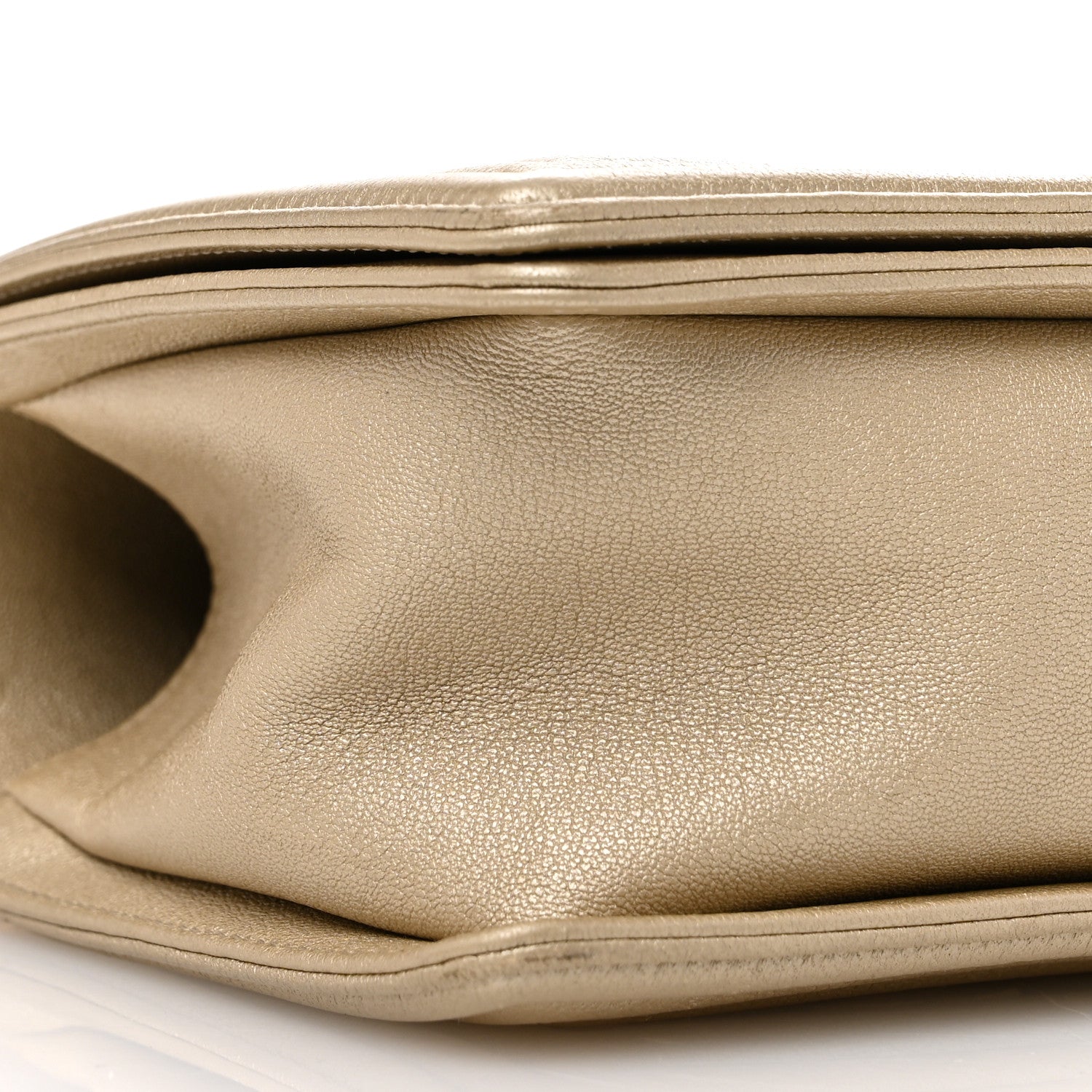 Chanel Metallic Lambskin Medium Golden CC Boy Flap Dark Gold 8 of 10