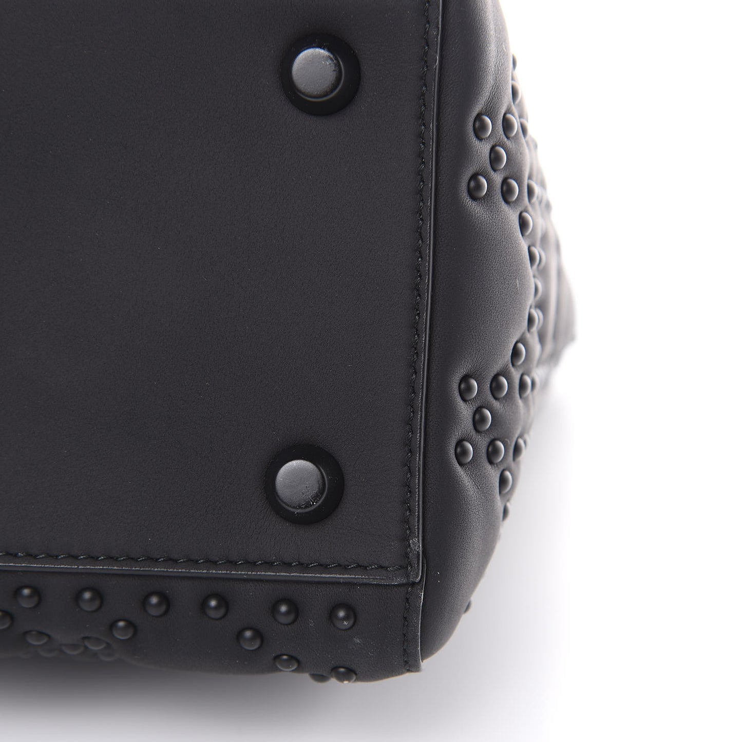UItra Matte Calfskin Cannage Studded Medium Supple Lady Dior Black