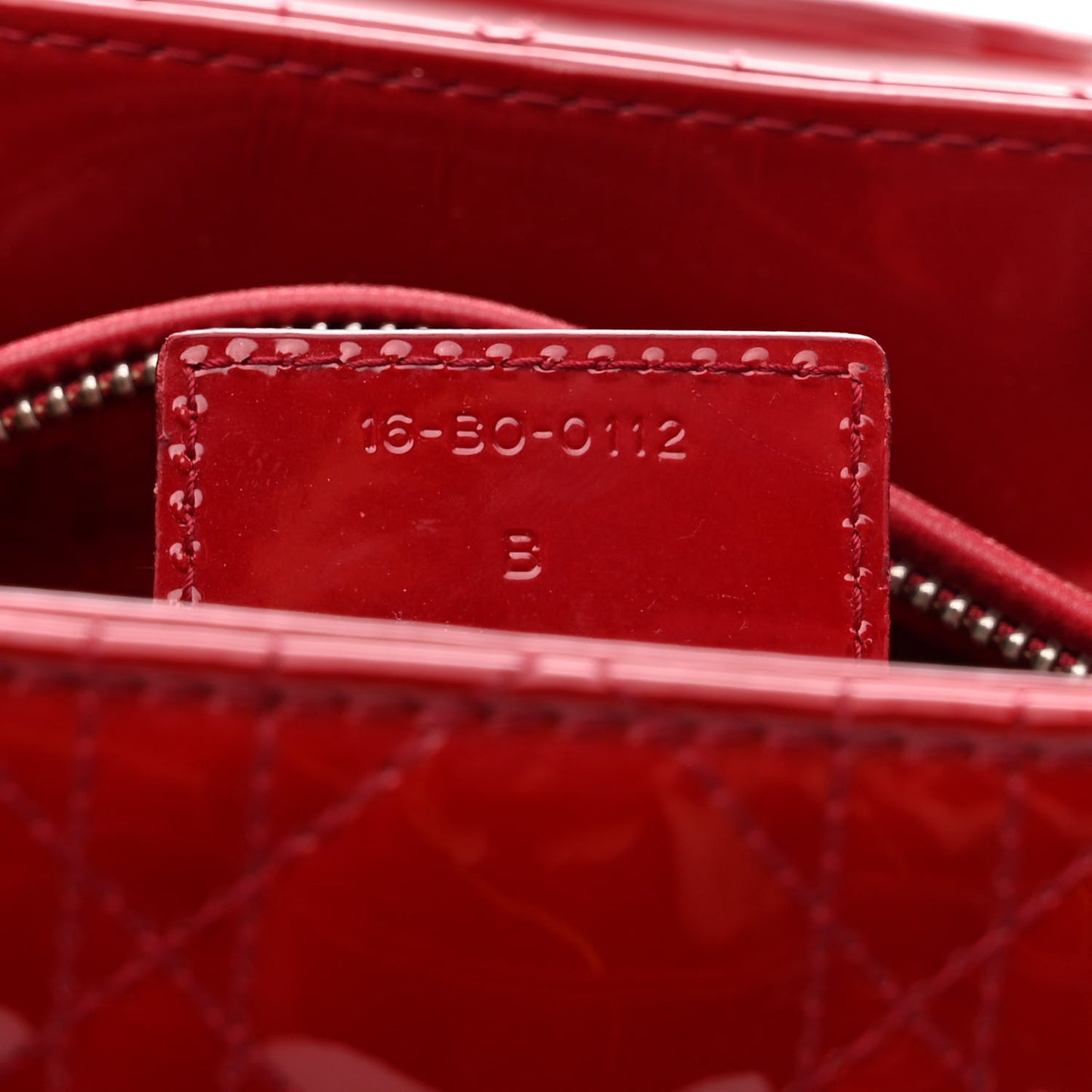 Patent Cannage Large Lady Dior Red