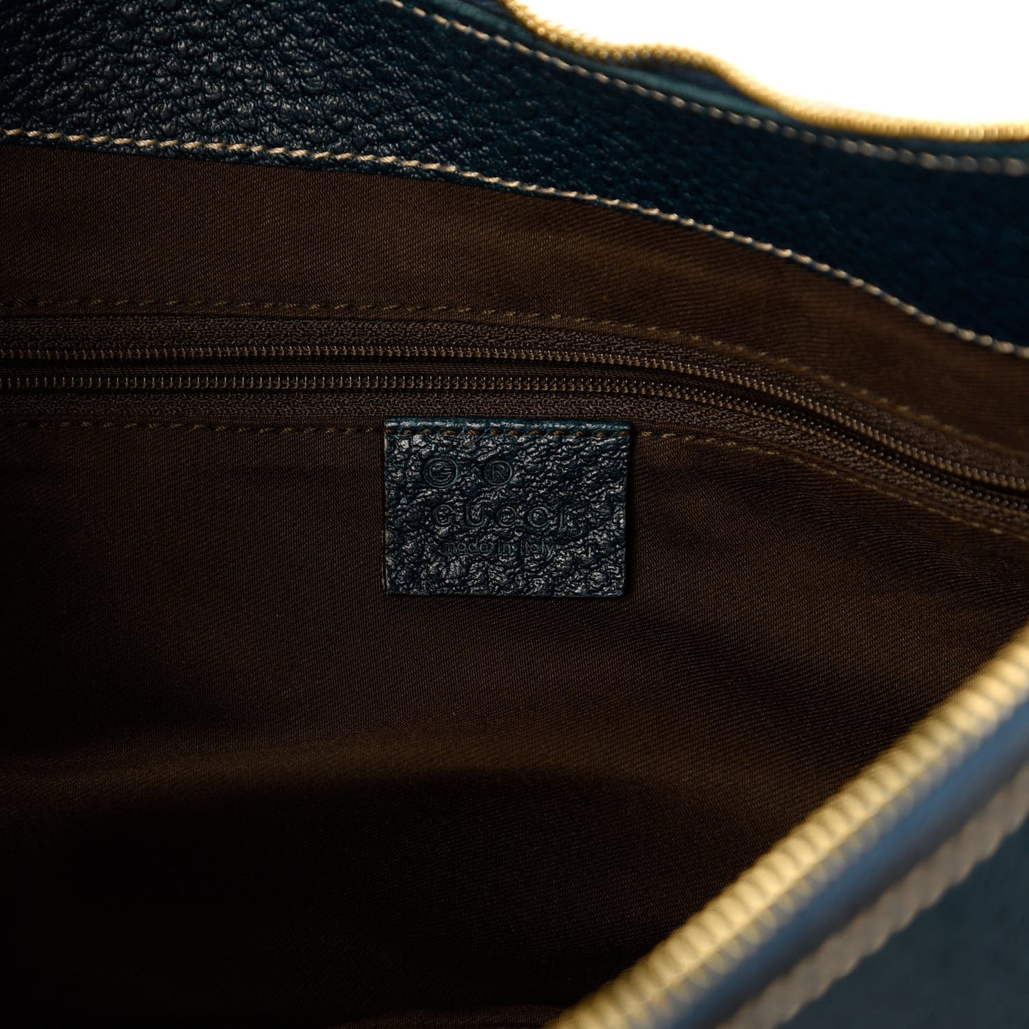 Calfskin Half Moon Bamboo Ring Hobo Blue