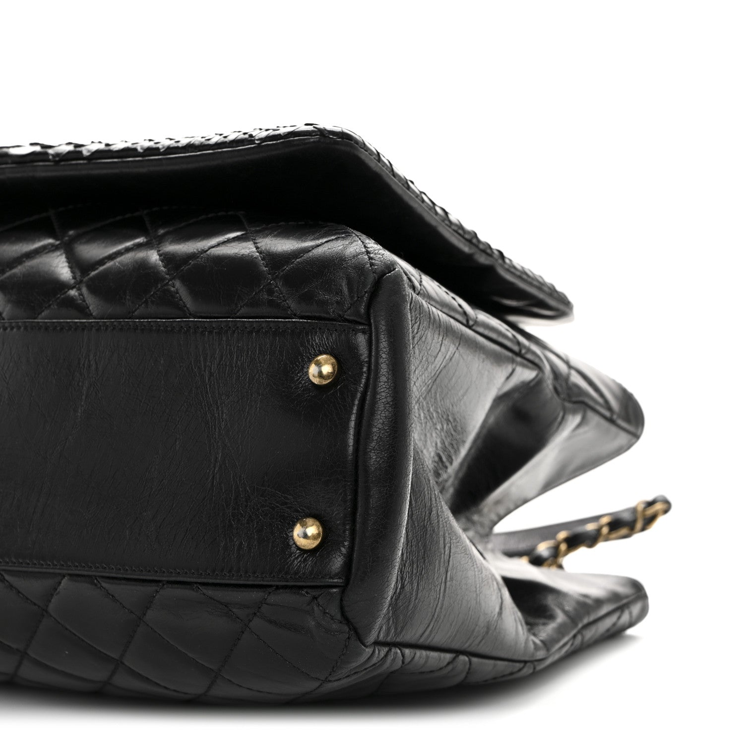 Chanel Snakeskin Glazed Calfskin Quilted Urban Mix Tote Black 10 of 10
