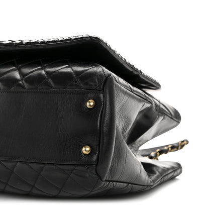 Chanel Snakeskin Glazed Calfskin Quilted Urban Mix Tote Black 10 of 10