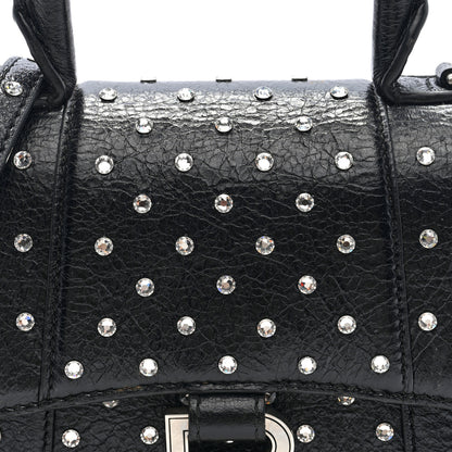 Balenciaga Strass Suede Hourglass Top Handle Bag XS Black Jet 7 of 9