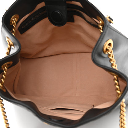 Gucci Calfskin Matelasse Medium GG Marmont Shoulder Tote Bag Black 5 of 9