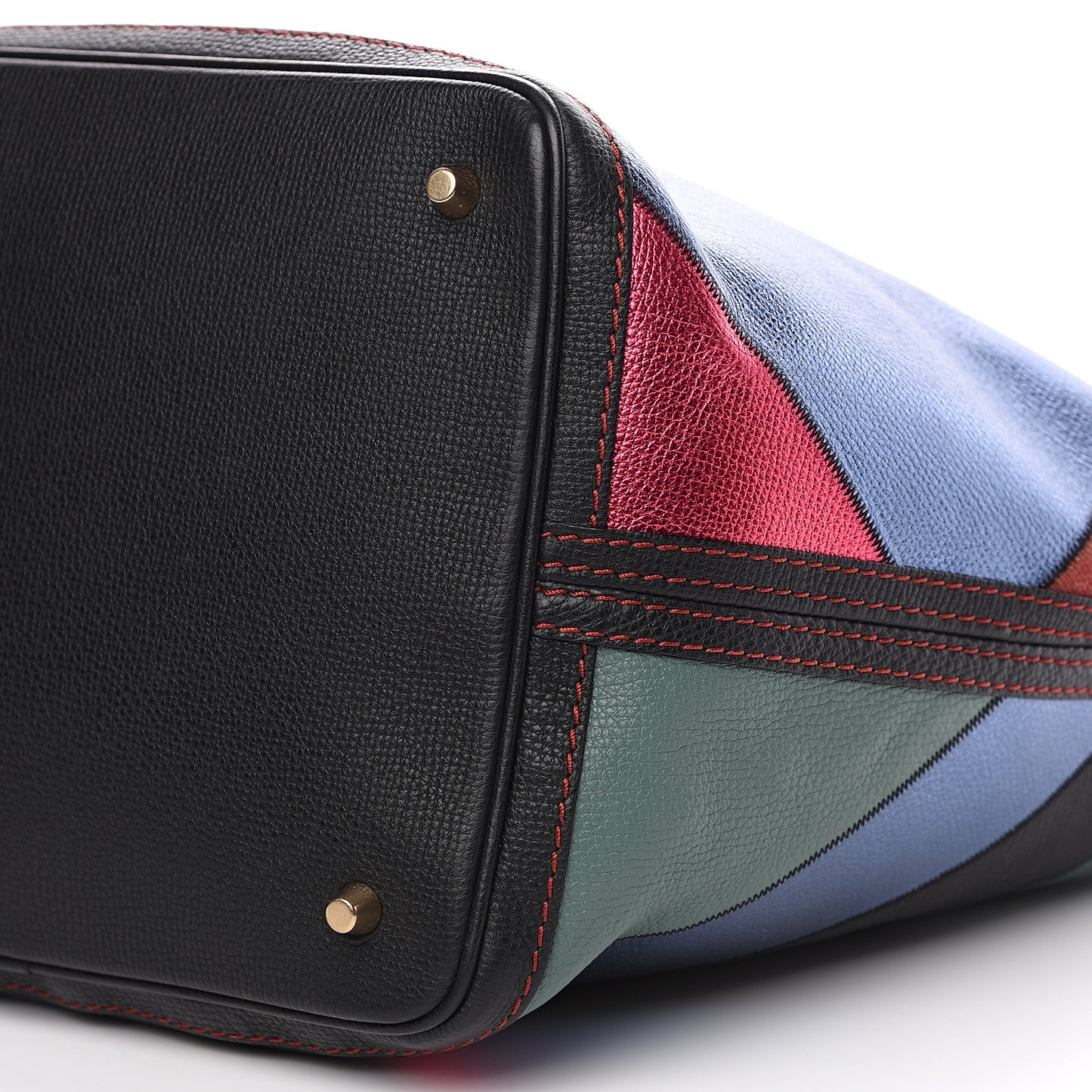 Canvas Calfskin Check Patchwork Medium Ashby Hobo Multicolor