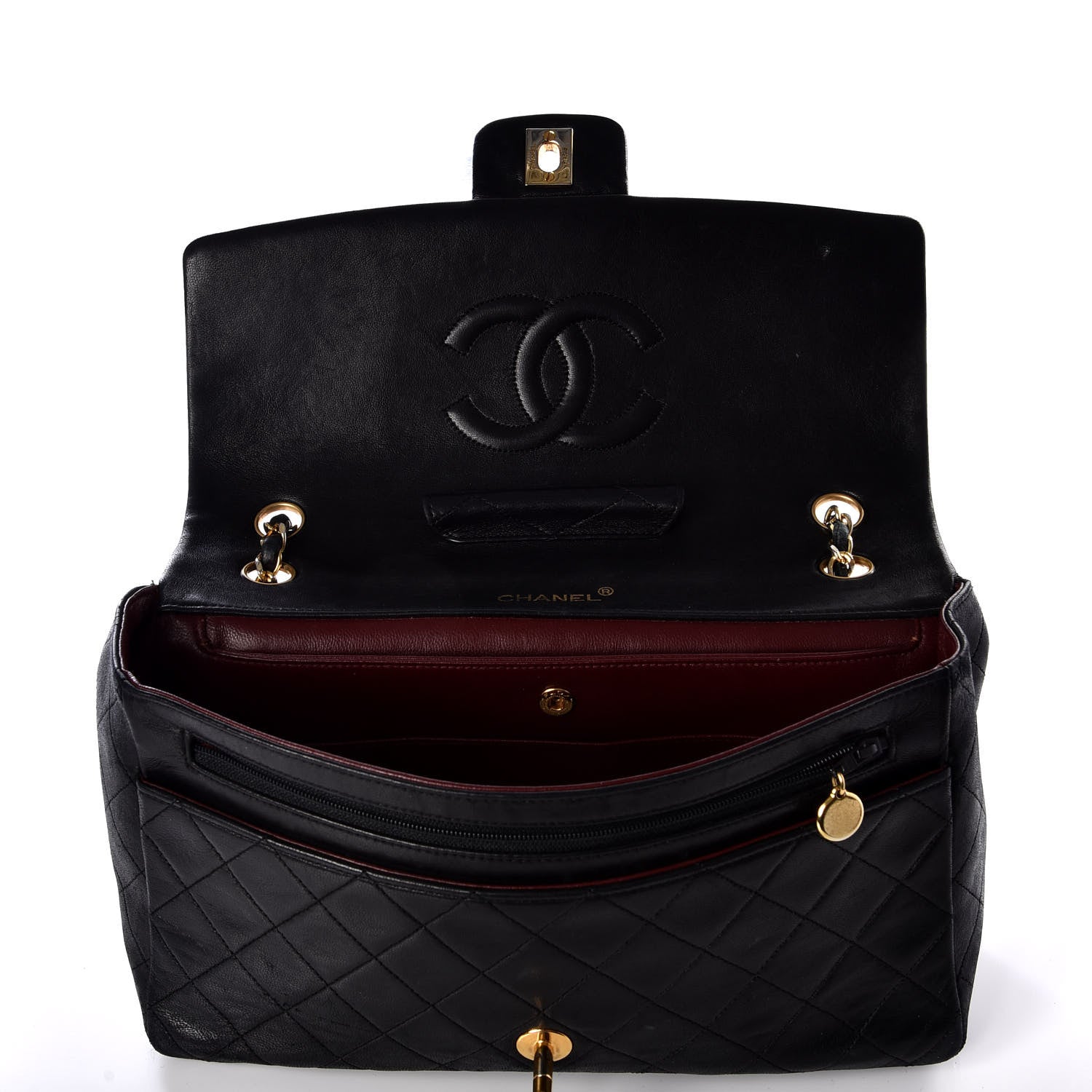 Chanel Lambskin Quilted Medium Single Flap Black 4 of 12