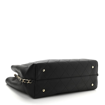 Chanel Bullskin Stitched Medium Shopping Bag Black 4 of 10
