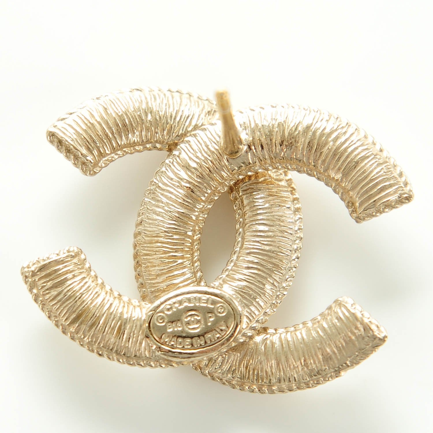 Chanel Pearl CC Earrings Light Gold 4 of 5
