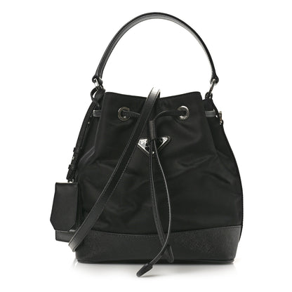 Prada Tessuto Nylon Saffiano Secchiello Bucket Bag Black 1 of 10