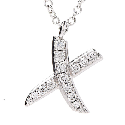 Tiffany 18K White Gold Diamond Paloma Picasso Graffiti X Pendant Necklace 4 of 7