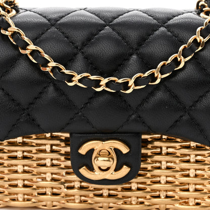 Chanel Woven Metal Lambskin Quilted Small Flap Black Gold 8 of 11