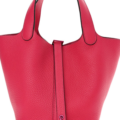 Hermes Taurillon Clemence Monochrome Picotin Lock 18 PM Rose Mexico 8 of 10