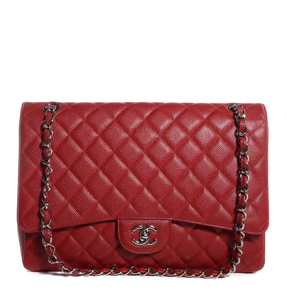 Chanel Caviar Maxi Single Flap Red 1 of 9