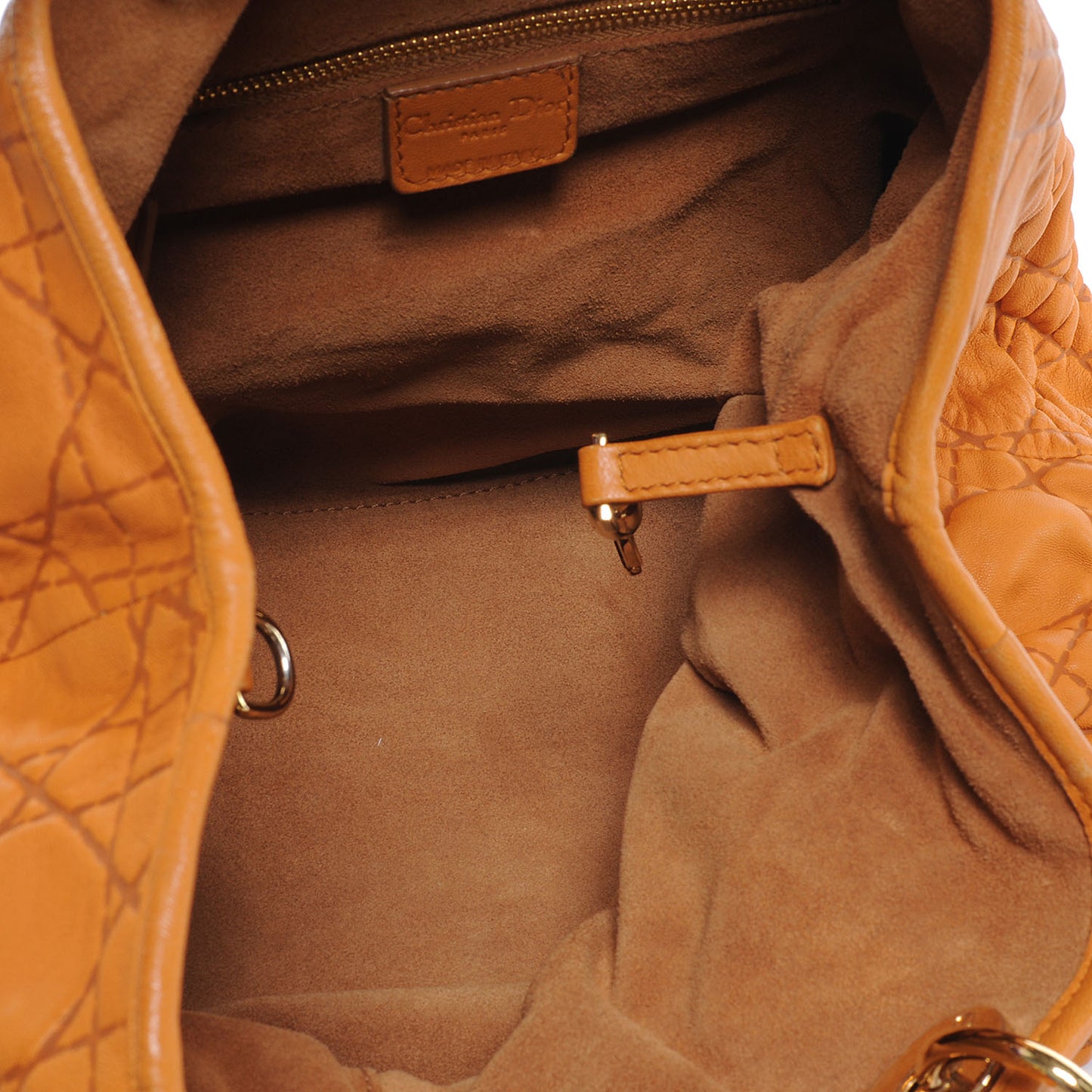 Lambskin Cannage Soft Lady Dior Tote Orange