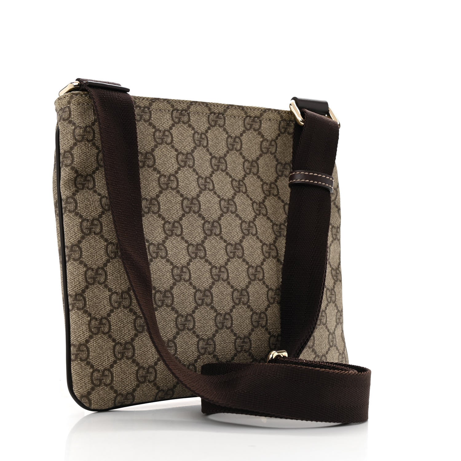 Gucci GG Supreme Monogram Small Flat Messenger Bag Dark Brown 3 of 10