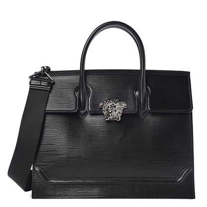 Versace Legno Calfskin Palazzo Top Handle Briefcase Black 1 of 9