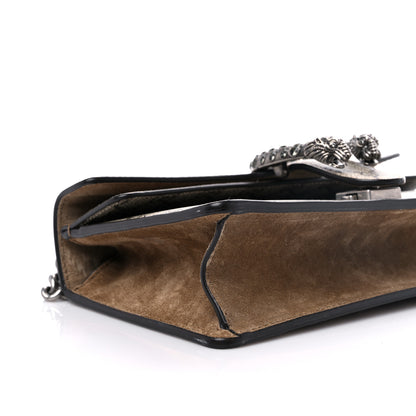 Gucci GG Supreme Monogram Suede Crystal Small Dionysus Shoulder Bag Beige Ebony Taupe 8 of 13