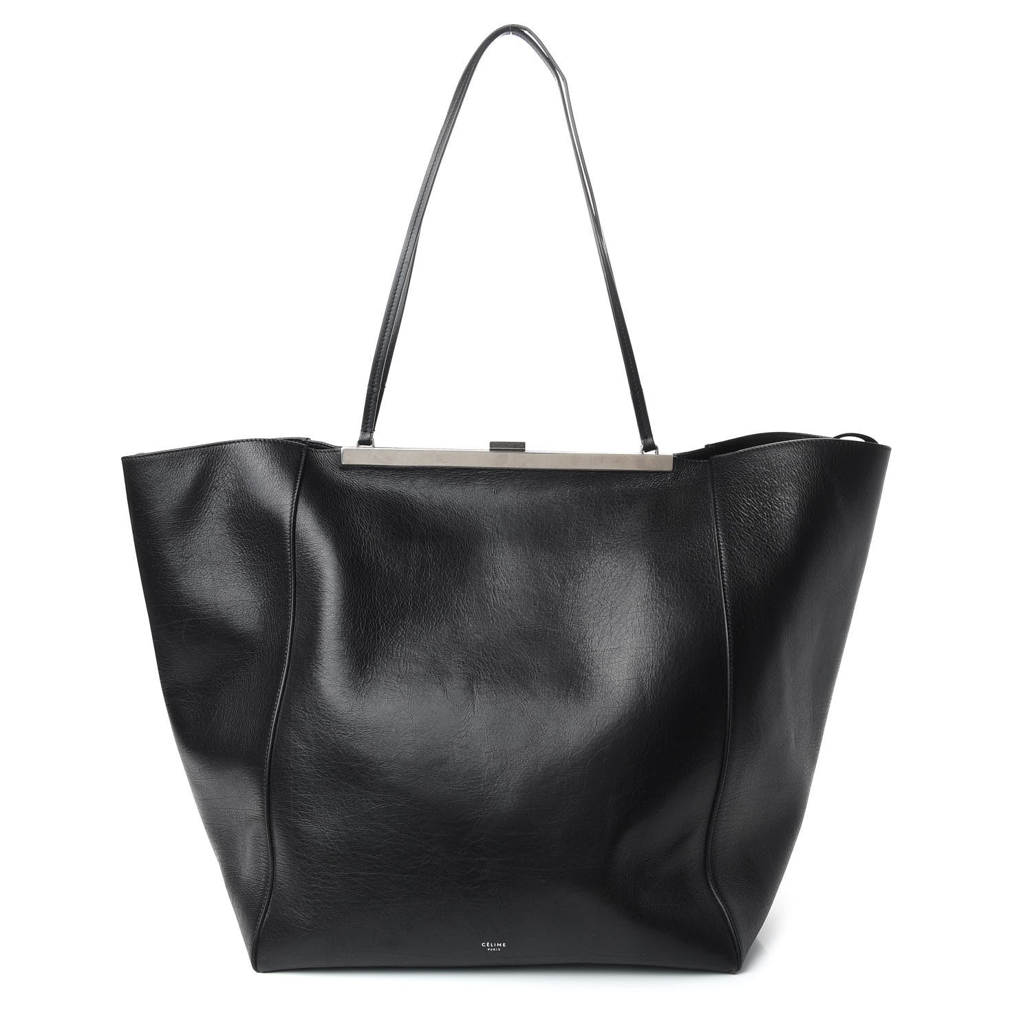 Celine Calfskin Clasp Horizontal Cabas Black 1 of 9