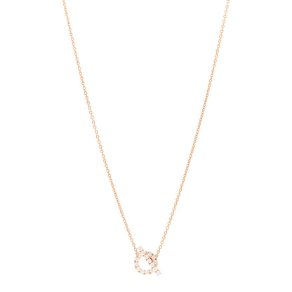 Hermes 18K Rose Gold Diamond Finesse Pendant Necklace 1 of 5