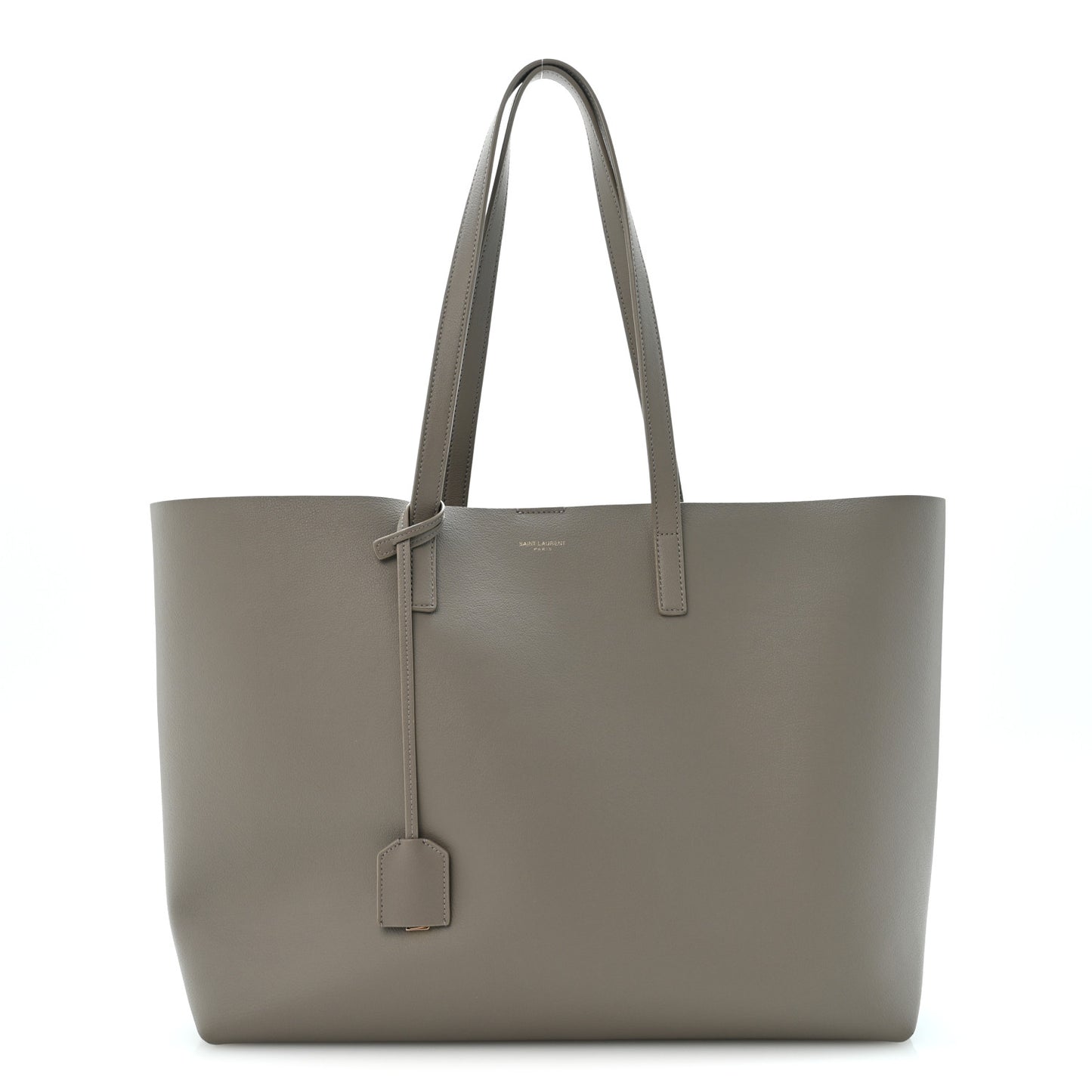 Calfskin Large Shopping Tote Oyster Gray