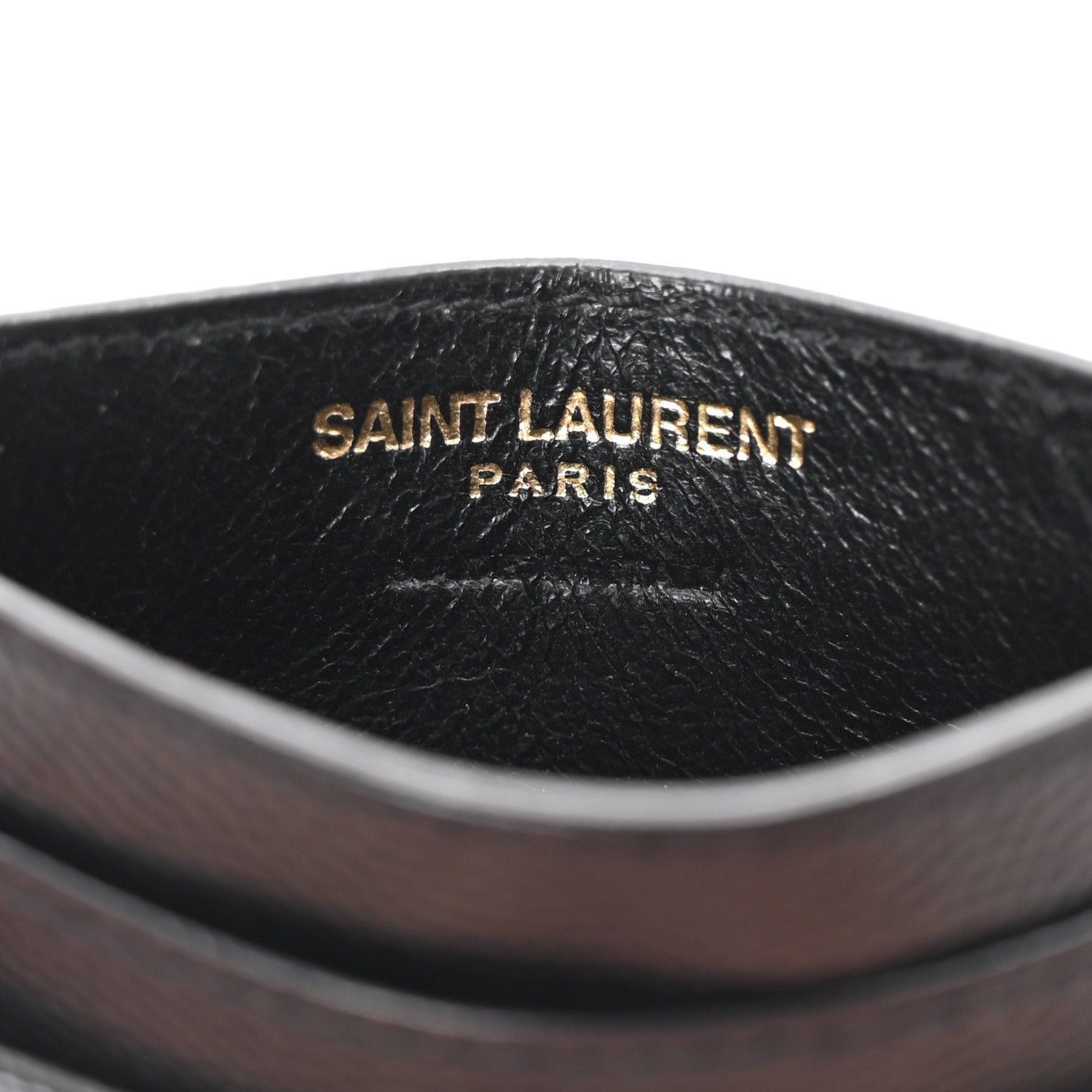Saint Laurent Grain De Poudre Matelasse Chevron Monogram Credit Card Case Black 6 of 7