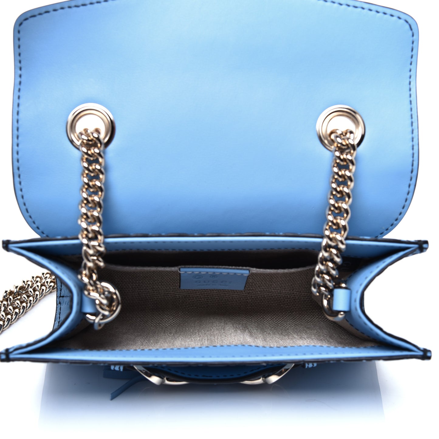 Soft Microguccissima Mini Emily Chain Shoulder Bag Mineral Blue