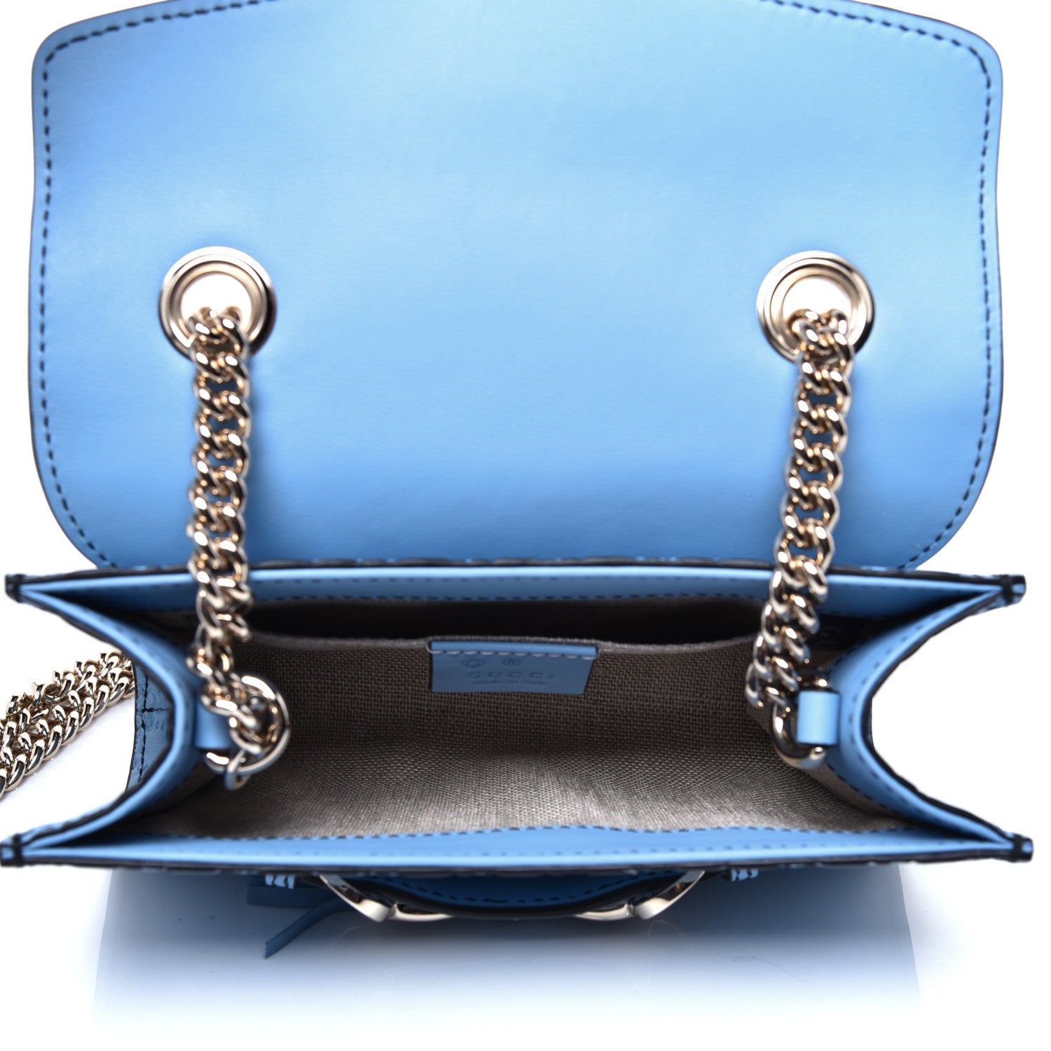 Gucci Soft Microguccissima Mini Emily Chain Shoulder Bag Mineral Blue 5 of 11